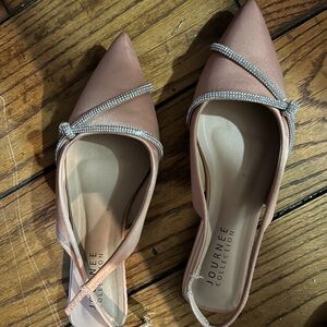 Journee Collection Women's Blush Flats with Sparkling Straps